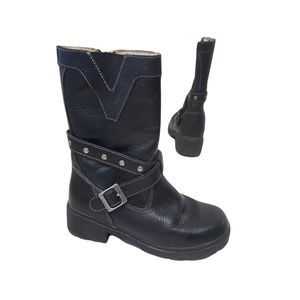 MILWAUKEE Women's Motorcycle Boots Black Leather size 8